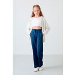 Tommy Life Parlament Cepli Ön Dikiş Detaylı Geniş Paça Kız Çocuk Eşofman Altı -75144