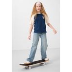 TOMMY LIFE Parlament O Yaka Pamuklu Baskılı Oversize Fit Kız Çocuk T-Shirt - 75179