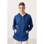 Tommy Life Parlament Yumuşak Dokulu Kapüşonlu Oversize Kadın Tunik Sweatshirt - 97302 - XL