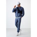 Tommy Life Petrol Casual O Yaka Lastik Paça Pamuklu Erkek Oversize Eşofman Takımı - 85120 Petrol