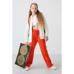 Tommy Life Portakal Cepli Ön Dikiş Detaylı Geniş Paça Kız Çocuk Eşofman Altı -75144 - 9 - 10 Yaş