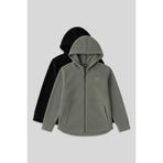 TOMMY LIFE Rahat Form Kapüşonlu 2li Paket Siyah-Çağla Kadın Polar Sweatshirt - 97233