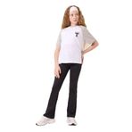 TOMMY LIFE Siyah Esnek Standart Fit Basic Performans İspanyol Paça Kız Çocuk Taytı