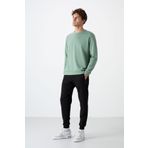 TOMMY LIFE Siyah Fermuar Cepli Standart Kalıp Jogger Erkek Eşofman Alt - 84587