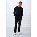 Tommy Life Siyah Kompakt Pamuklu Kalın Pürüzsüz Dokulu O Yaka Comfort Fit Erkek Eşofman Takım -85263 - 2XL - Siyah - Siyah