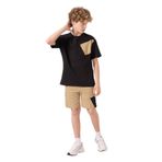 TOMMY LIFE Siyah-Koyu Bej Pamuklu Oversize Fit Erkek Çocuk Eşofman Takımı, 14-15 Yaş