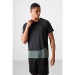Tommy Life Siyah Nefes Alan Dokulu İnce Esnek Standart Fit Erkek Performans T-Shirt - 88383 - 2XL
