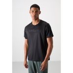 Tommy Life Siyah Nefes Alan Dokulu İnce Esnek Standart Fit Erkek Performans T-Shirt - 88385 - 2XL