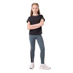 TOMMY LIFE Siyah-Orman Yeşili O Yaka Yan Şerit Detaylı Standart Fit Performans Kız Çocuk Tayt, 14-15 Yaş