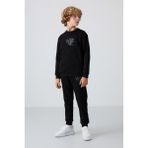Tommy Life Siyah Pamuklu Kalın İçi Tüylü Yumuşak Dokulu Standart Fit Baskılı Erkek Çocuk Eşofman Takım - 11253 - 11 - 12 Yaş - Siyah - Siyah