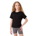 TOMMY LIFE Siyah Pamuklu O Yaka Oversize Fit Basic Kız Çocuk T-Shirt, 8-9 Yaş