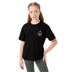 TOMMY LIFE Siyah Pamuklu O Yaka Oversize Fit Baskılı Kız Çocuk T-Shirt, 10-11 Yaş