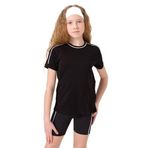 TOMMY LIFE Siyah Pamuklu O Yaka Standart Fit Basic Kız Çocuk T-Shirt, 10-11 Yaş