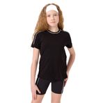 TOMMY LIFE Siyah Pamuklu O Yaka Standart Fit Basic Kız Çocuk T-Shirt, 11-12 Yaş