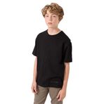 TOMMY LIFE Siyah Pamuklu Yumuşak Dokulu Oversize Basic Erkek Çocuk T-Shirt, 8-9 Yaş