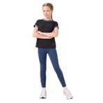 TOMMY LIFE Siyah-Parlament O Yaka Yan Şerit Detaylı Standart Fit Performans Kız Çocuk Tayt, 7-8 Yaş