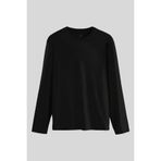 TOMMY LIFE Siyah Standart Fit Basic O Yaka Uzun Kollu İnce Erkek T-Shirt - 87997