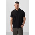 TOMMY LIFE Siyah Standart Kalıp Basic Polo Yaka Erkek T-shirt - 87768