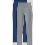 TOMMY LIFE Slim Fit 2li Paket İndigo-Gri Melanj Kadın Kapri Tayt - 94011