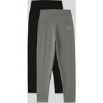 TOMMY LIFE Slim Fit 2li Paket Siyah-Çağla Kadın Kapri Tayt - 93097