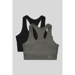 TOMMY LIFE Slim Fit U Yaka 2li Paket Siyah-Çağla Kadın Spor Büstiyer - 97120