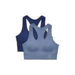 TOMMY LIFE Slim Fit U Yaka 2li Paket Spor Büstiyer, İndigo-Petrol, S Beden