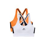 TOMMY LIFE Slim Fit U Yaka Spor Büstiyer, 2li Paket, Beyaz-Neon Oranj, M Beden