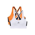 TOMMY LIFE Slim Fit U Yaka Spor Büstiyer, 2li Paket, Beyaz-Neon Oranj, XL