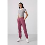 Tommy Life Soft Vişne Cepli Yüksek Bel Rahat Form Lastik Paça Kadın Eşofman Alt - 94583 - XS