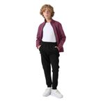TOMMY LIFE Soft Vişne-Siyah Pamuklu Kalın İçi Tüylü Standart Fit Nakışlı Erkek Çocuk Eşofman Takım, 4-5 Yaş