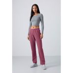 Tommy Life Soft Vişne Yüksek Bel Cepli Rahat Form Klasik Paça Kadın Eşofman Alt - 94584 - 2XL