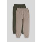 TOMMY LIFE Standart Fit 2li Paket Haki-Koyu Bej Kız Çocuk Eşofman Alt - 75155