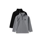Tommy Life Standart Fit 2li Paket Siyah-Gri Melanj Erkek Çocuk Polar Sweatshirt, 11-12 Yaş
