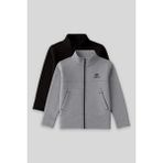 TOMMY LIFE Standart Fit 2li Paket Siyah-Gri Melanj Erkek Çocuk Sweatshirt - 11245