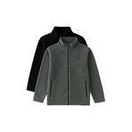 TOMMY LIFE Standart Fit 2li Paket Siyah-Haki Erkek Çocuk Polar Sweatshirt, 7-8 Beden
