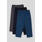 TOMMY LIFE Standart Fit 3lü Paket Koyu Gri-Lacivert-Parlament Erkek Kapri - 83102