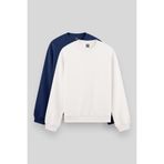 TOMMY LIFE Standart Fit Basic O Yaka 2li Paket Ekru-Parlament Erkek Sweatshirt - 88053