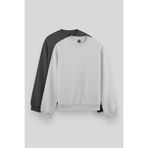 TOMMY LIFE Standart Fit Basic O Yaka 2li Paket Koyu Gri-Taş Erkek Sweatshirt - 88053