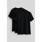 TOMMY LIFE Standart Fit Basic O Yaka 3lü Paket Siyah Erkek T-Shirt 87911