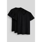 TOMMY LIFE Standart Fit Basic V Yaka 3lü Paket Siyah Erkek T-Shirt 87912