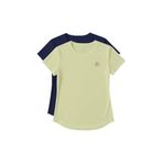 TOMMY LIFE Standart Kalıp O Yaka 2li Paket İndigo-Limon T-Shirt, S, 97144, İndigo-Limon, Kadın