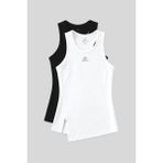 Tommy Life Standart Kalıp O Yaka 2li Paket Siyah-Beyaz Kadın Spor Atlet - 97256 - Siyah - Beyaz - XL
