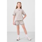 Tommy Life T17KG-75183 Bej Taş Pamuklu Yumuşak Dokulu Standart Fit Basic Kız Çocuk Şort