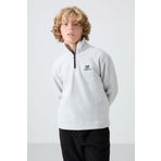 TOMMY LIFE Taş Kalın Yumuşak Dokulu Standart Fit Nakışlı Polar Erkek Çocuk Sweatshirt - 11221
