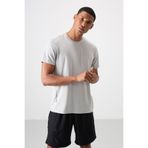 TOMMY LIFE Taş Nefes Alan Dokulu Ince Esnek Standart Fit Erkek Performans T-shirt - 88388