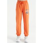 TOMMY LIFE Turuncu Los Angeles Baskılı Jogger Çocuk Eşofman Alt, 8-9 Yaş