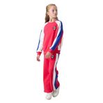 TOMMY LIFE Viva Kırmızı O Yaka Geniş Paça Standart Fit Baskılı Kız Çocuk Eşofman Takım, 9-10 Yaş