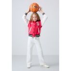 Tommy Life Viva Kırmızı Pamuklu İçi Tüylü Yumuşak Dokulu Standart Fit Nakışlı Kız Çocuk Kolej Ceket - 75163 - 13 - 14 Yaş