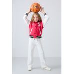 Tommy Life Viva Kırmızı Pamuklu İçi Tüylü Yumuşak Dokulu Standart Fit Nakışlı Kız Çocuk Kolej Ceket - 75163 - 7 - 8 Yaş