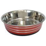 Tommy Renkli Kaymaz Tabanlı Çelik 17 cm Köpek Mama Kabı